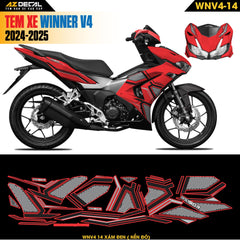 Tem Xe Winner V4 Mẫu WNV4-14 Xám Đen