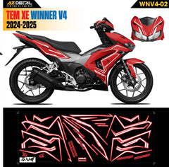 Tem Xe Winner V4 Mẫu WNV4-02 Trắng