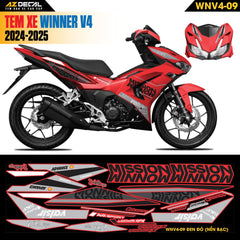 Tem Xe Winner V4 Mẫu WNV4-09 Đen Xám
