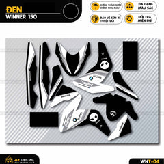 Chi tiết mẫu tem HP4 màu đen dán xe Winner v1