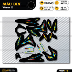 Decal dán xe Winner X đen mẫu tia lửa điện