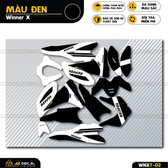 Tem trùm Winner X đen trắng mẫu Repsol cao cấp chống phai màu