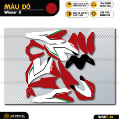 Chi tiết tem Winner X Ducati đẹp màu đỏ trắng