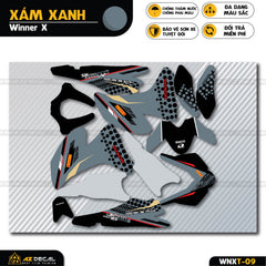 Chi tiết mẫu tem trùm Winner X xám Off Road