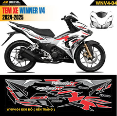 Tem Xe Winner V4 Mẫu WNV4-04 Đen Đỏ