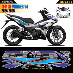 Tem Xe Winner V4 Mẫu WNV4-13 Xanh Đỏ