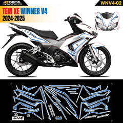 Tem Xe Winner V4 Mẫu WNV4-02 Xanh