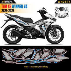 Tem Xe Winner V4 Mẫu WNV4-14 Xanh Đen
