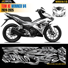 Tem Xe Winner V4 Mẫu WNV4-15 Đen Xám