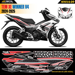 Tem Xe Winner V4 Mẫu WNV4-09 Đen Đỏ