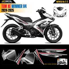 Tem Xe Winner V4 Mẫu WNV4-11 Xám Đỏ