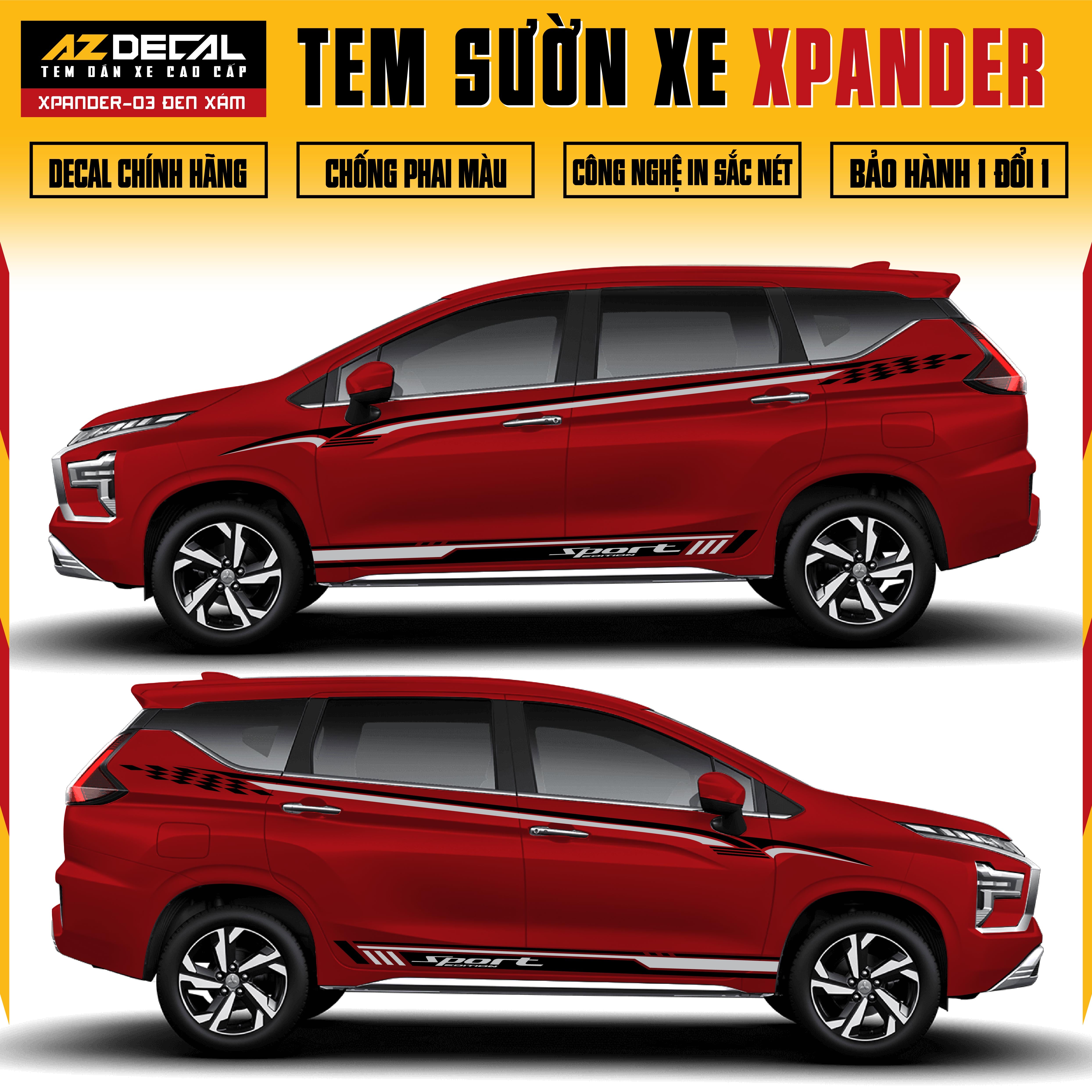 Tem Xe Xpander 04 - Tem Sườn Xe Thiết Kế Theo Yêu Cầu