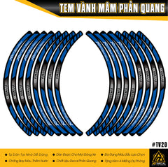 Tem dán vành phản quang RYH TV20 Xanh Trắng