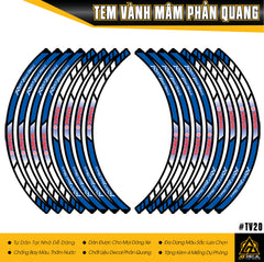 Tem dán vành phản quang RYH TV20 Xanh Trắng