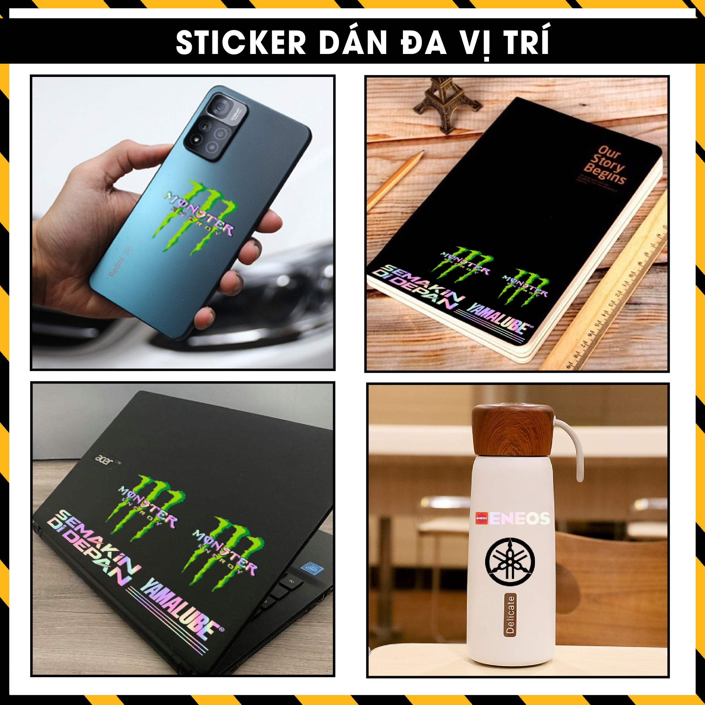Sticker Dán Ô Tô, Xe Máy, Xe Điện, Xe Đạp, Mũ Bảo Hiểm | Hãng Xe Hologram - YAMAHA