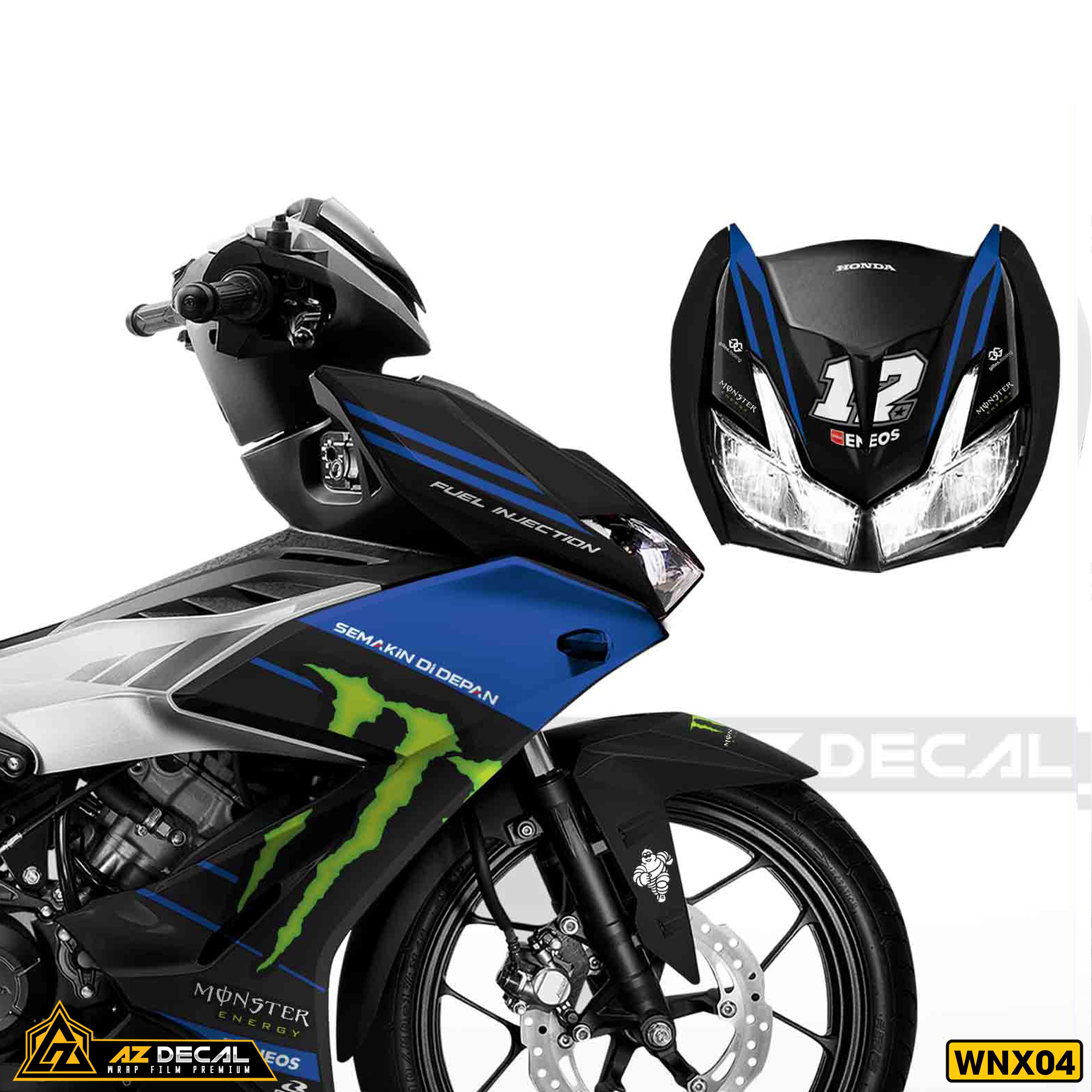 Tem xe Winner X phong cách Monster - Xe Đen Cận Cảnh