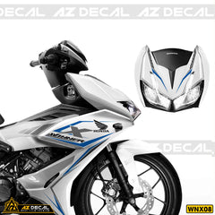 Tem xe Winner X trắng cách điệu cận cảnh