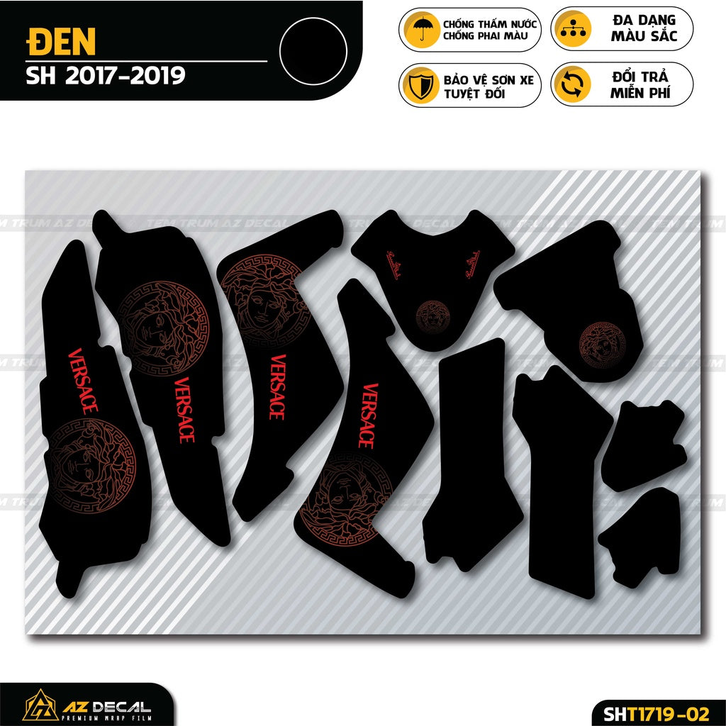 Dán decal xe Sh đẹp mẫu Versace