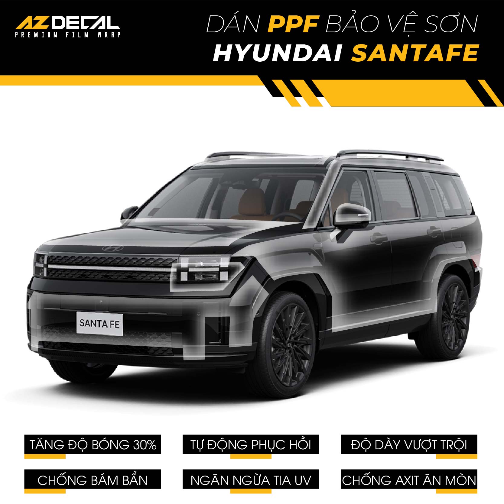 Dán PPF Ô Tô Hyundai Santafe