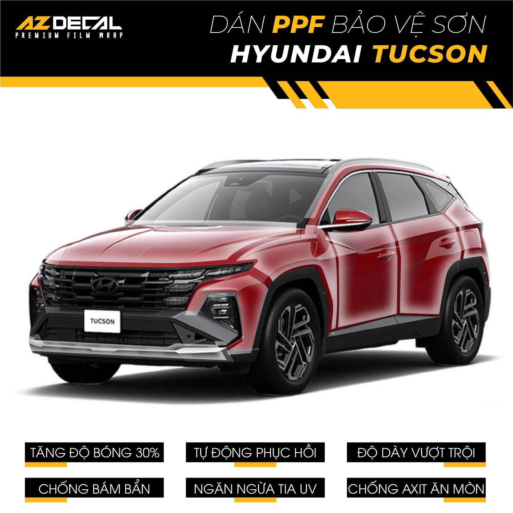dán PPF xe ô tô Hyundai Tucson chống xước