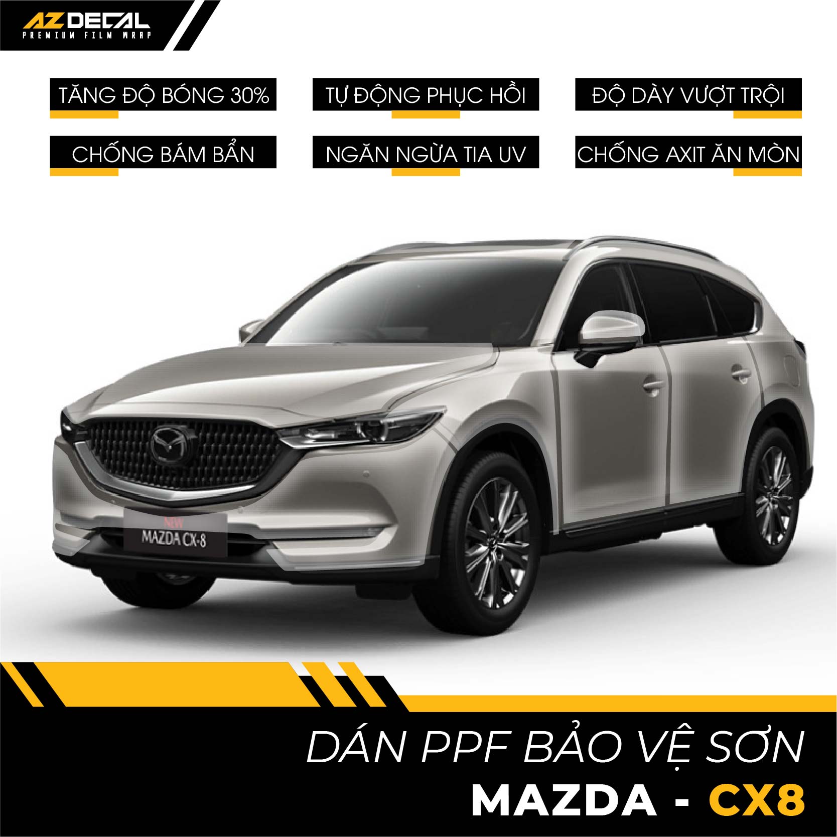 Dán PPF Ô Tô Mazda CX8 chống xước