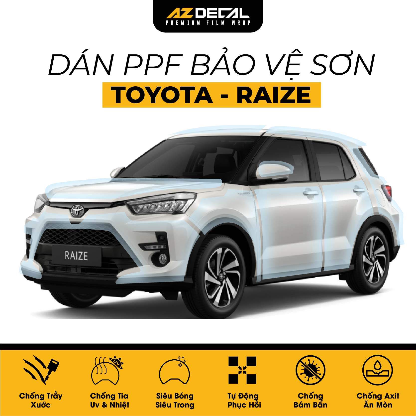 dán PPF xe ô tô Toyota Raize