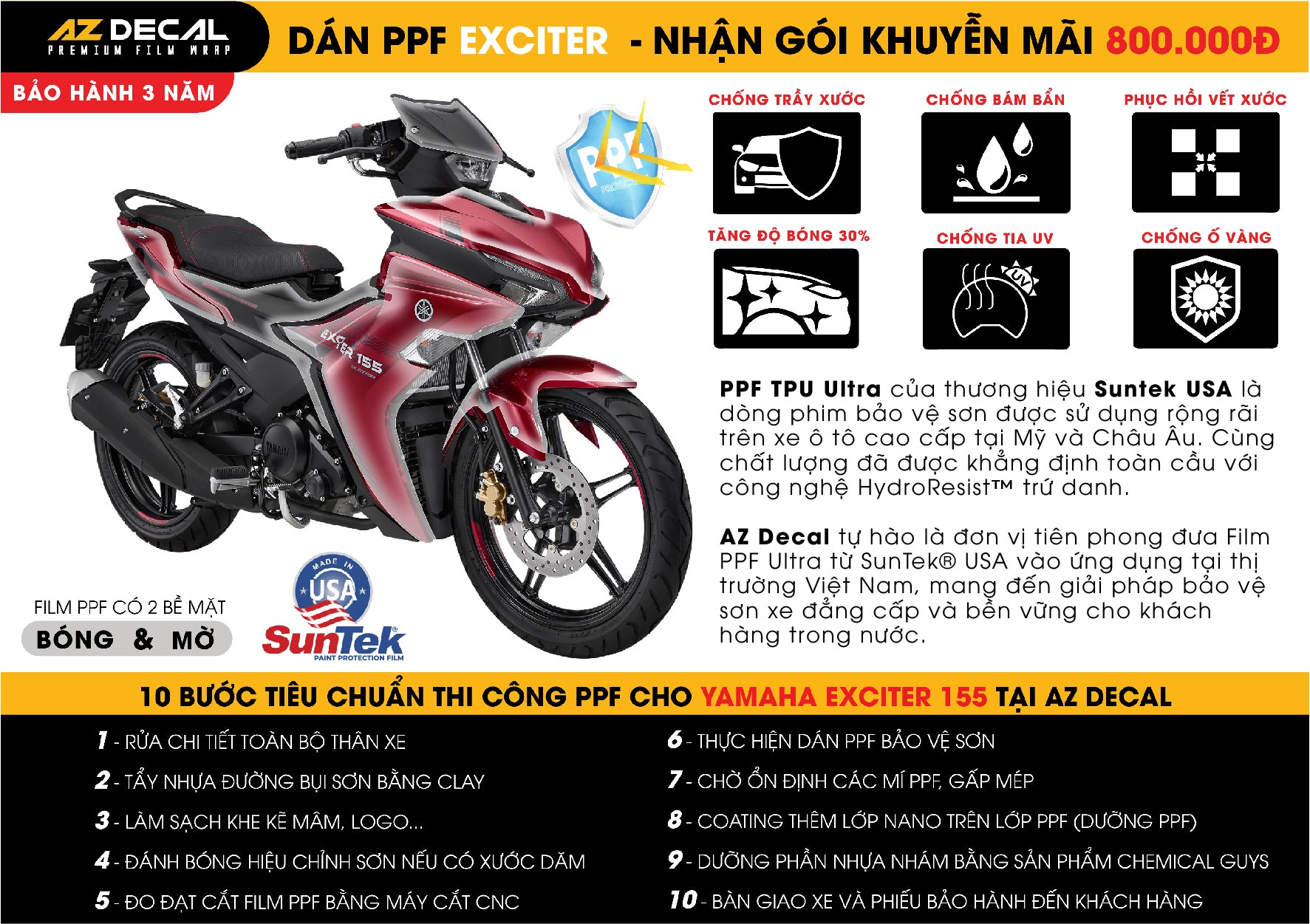 Dán PPF Xe Exciter 155