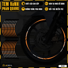 Tem Dán Vành AIR BLADE Phản Quang TV41 Cam phản quang