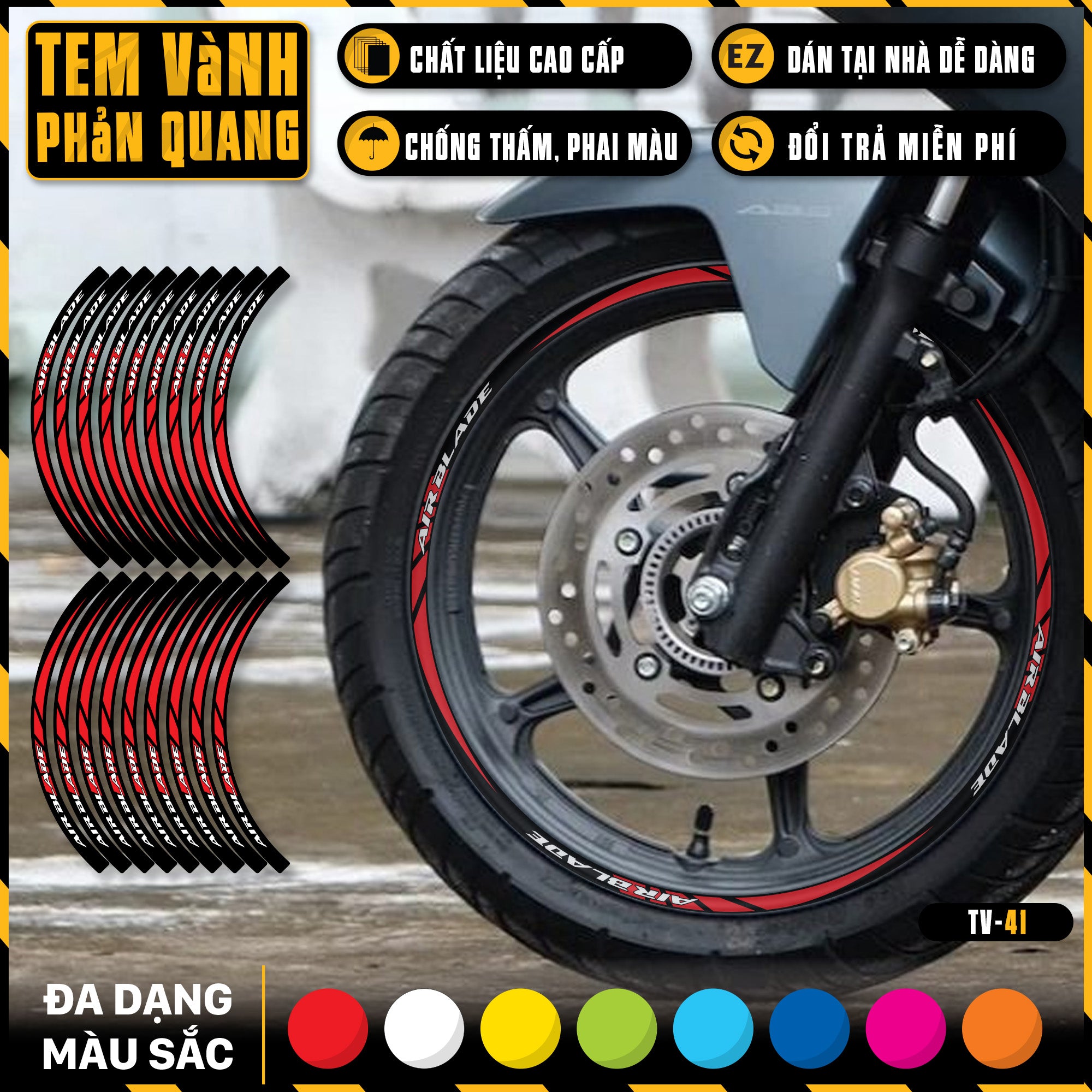Tem Dán Vành AIR BLADE | TV41 | Phản Quang