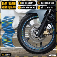 Tem dán vành xe AIR BLADE phản quang TV43 xanh gp