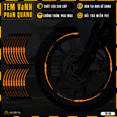 Tem dán vành xe AIR BLADE phản quang TV45 cam