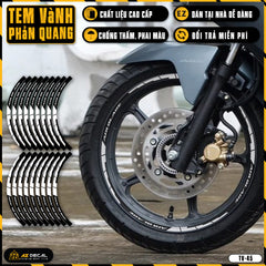 Tem dán vành xe AIR BLADE phản quang TV45 trắng
