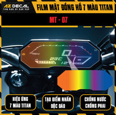 Miếng Dán Mặt Đồng Hồ 7 Màu Titan Xe Yamaha MT-07