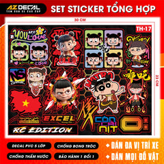 Sticker Dán Xe Máy, Xe Điện, Xe Đạp, Mũ Bảo Hiểm | TH-17