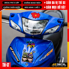 Sticker Dán Xe Máy, Xe Điện, Xe Đạp, Mũ Bảo Hiểm | TH-17