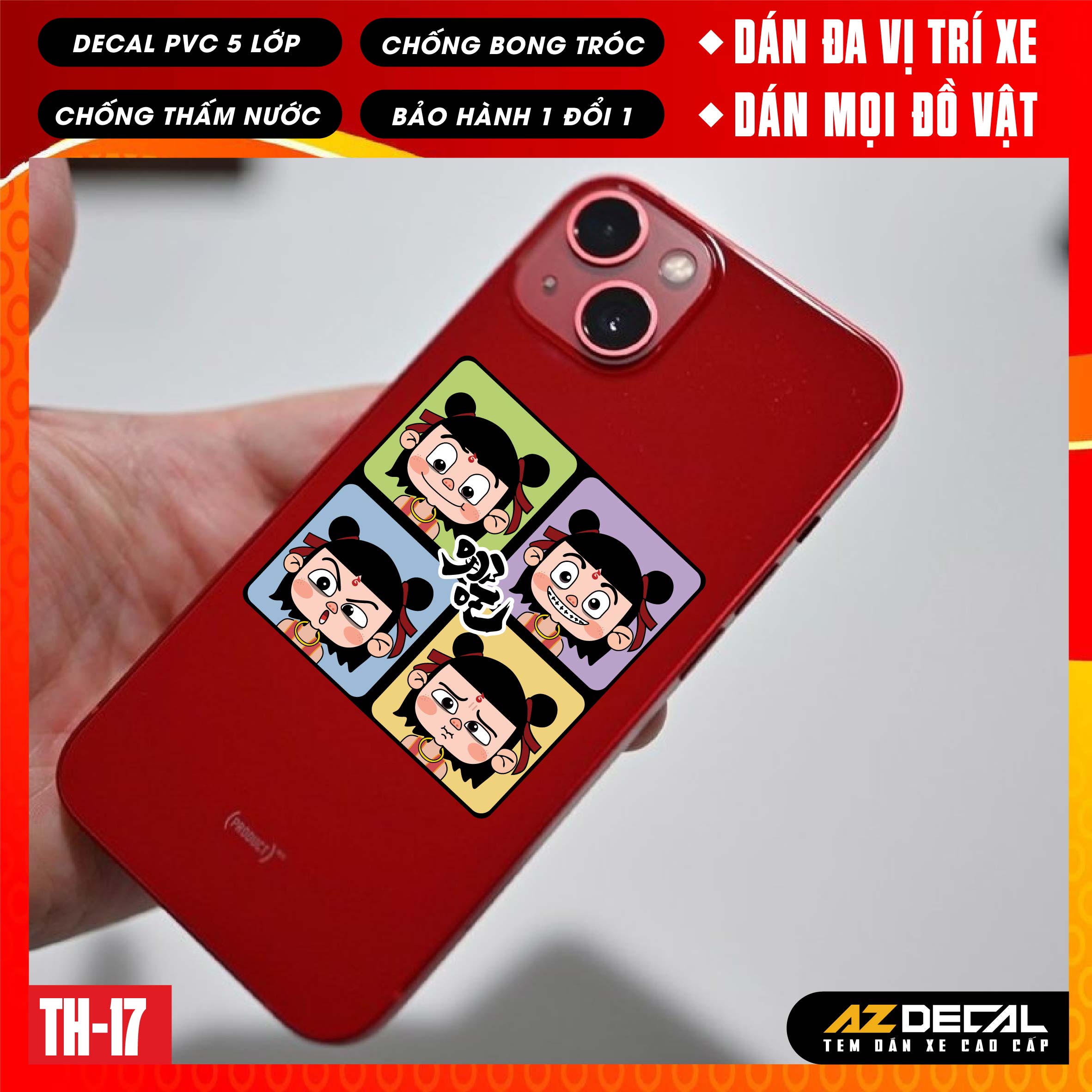 Sticker Dán Xe Máy, Xe Điện, Xe Đạp, Mũ Bảo Hiểm | TH-17