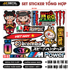 Sticker Dán Xe Máy, Xe Điện, Xe Đạp, Mũ Bảo Hiểm | TH-18