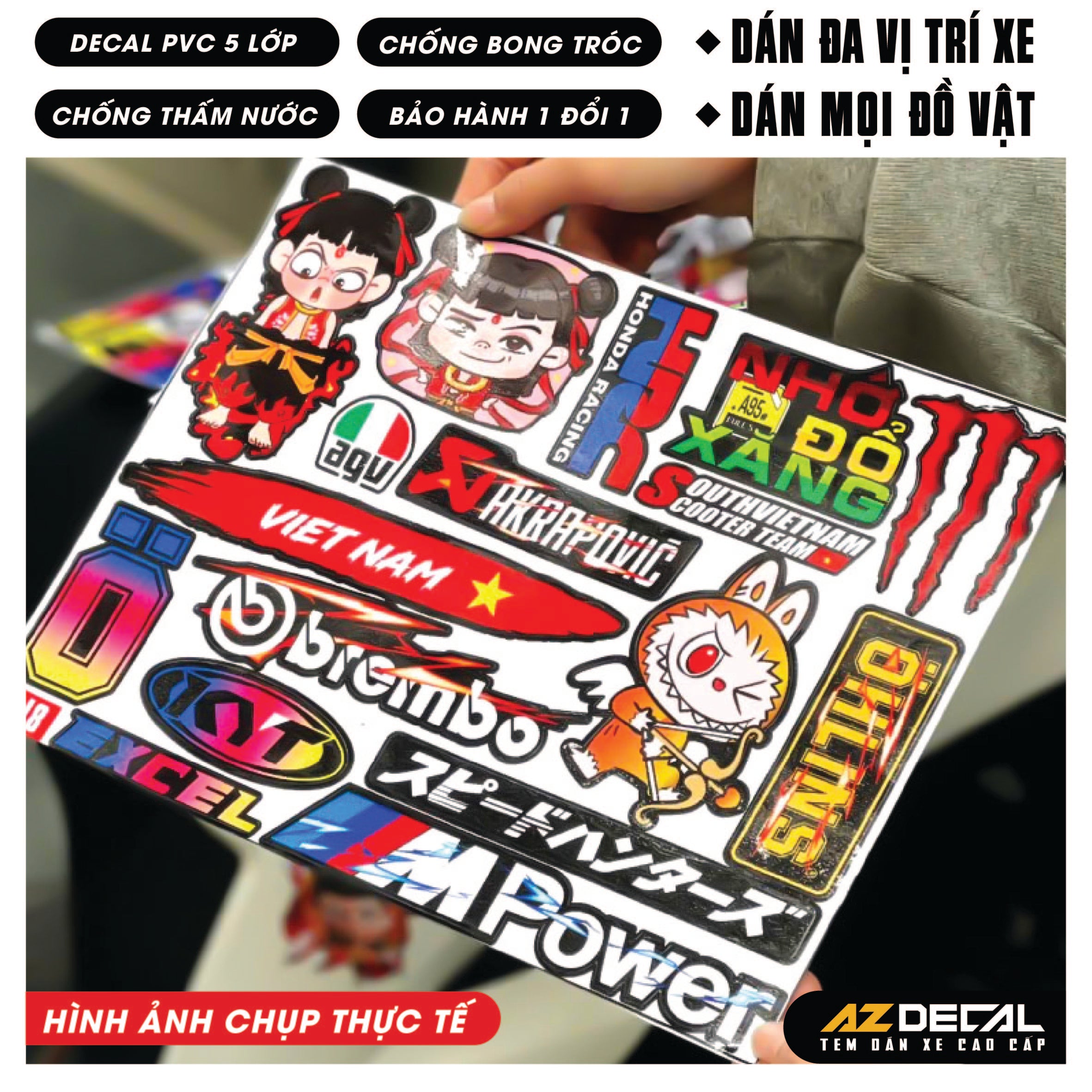 Sticker Dán Xe Máy, Xe Điện, Xe Đạp, Mũ Bảo Hiểm | TH-18
