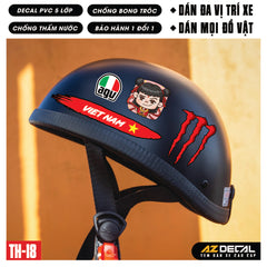 Sticker Dán Xe Máy, Xe Điện, Xe Đạp, Mũ Bảo Hiểm | TH-18