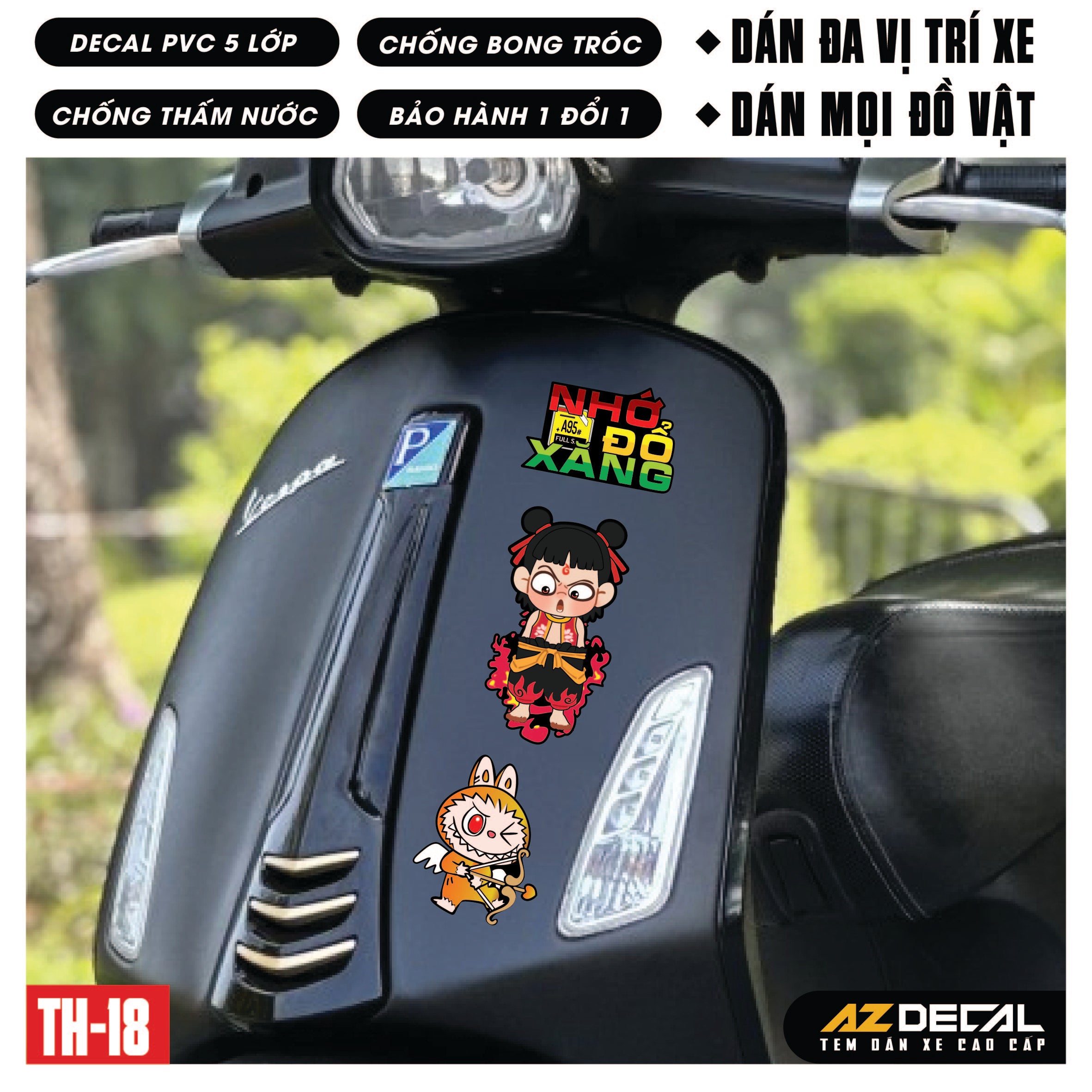 Sticker Dán Xe Máy, Xe Điện, Xe Đạp, Mũ Bảo Hiểm | TH-18