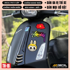 Sticker Dán Xe Máy, Xe Điện, Xe Đạp, Mũ Bảo Hiểm | TH-19