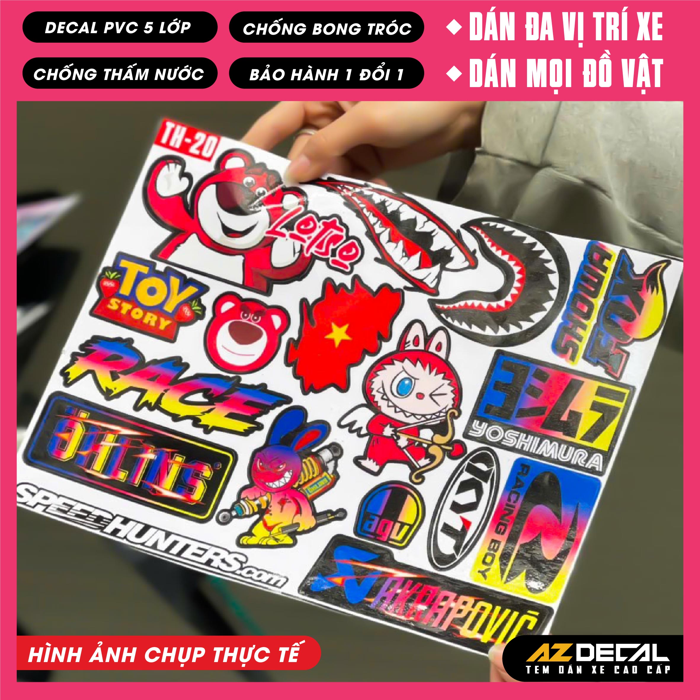 Sticker Dán Xe Máy, Xe Điện, Xe Đạp, Mũ Bảo Hiểm | TH-20