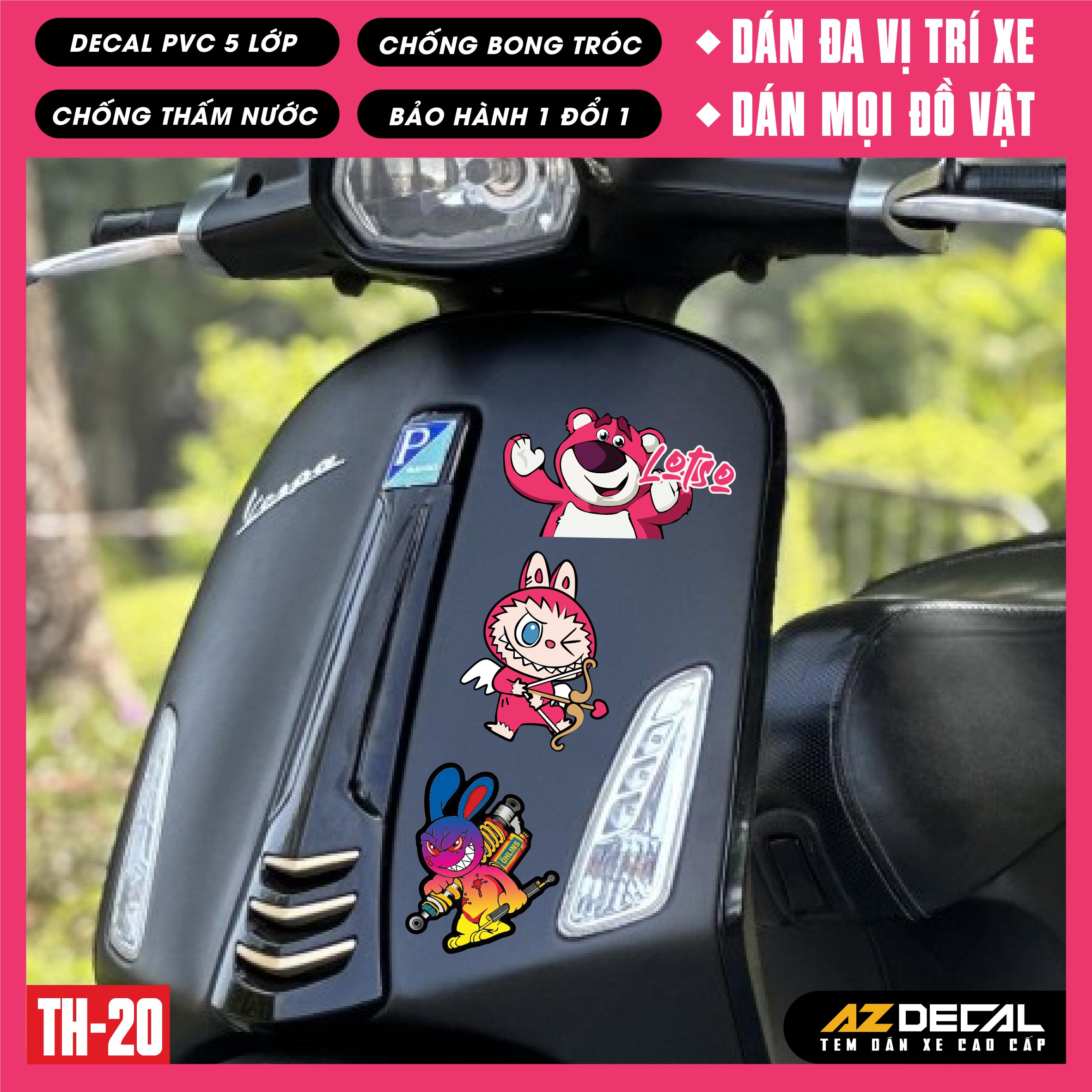 Sticker Dán Xe Máy, Xe Điện, Xe Đạp, Mũ Bảo Hiểm | TH-20