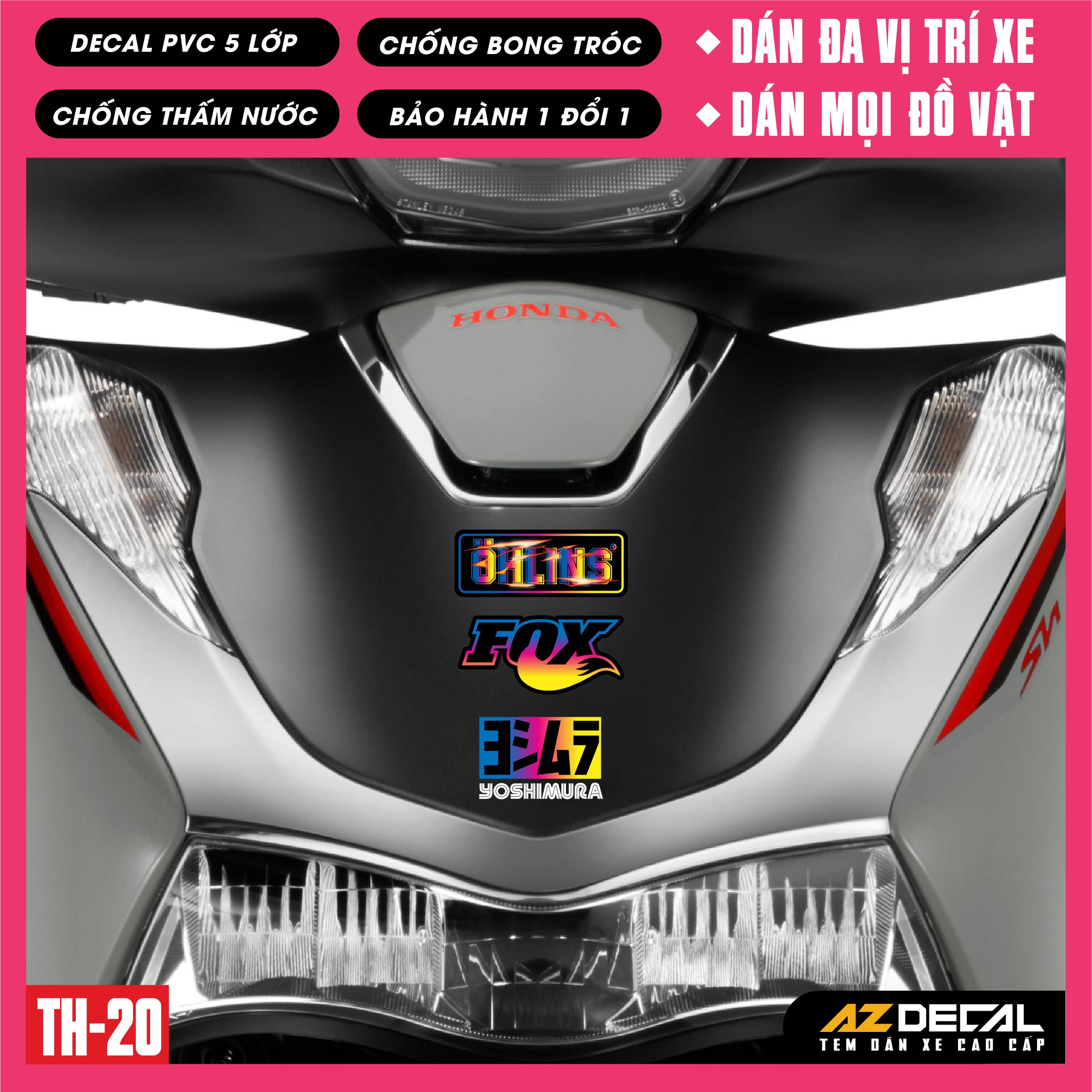 Sticker Dán Xe Máy, Xe Điện, Xe Đạp, Mũ Bảo Hiểm | TH-20