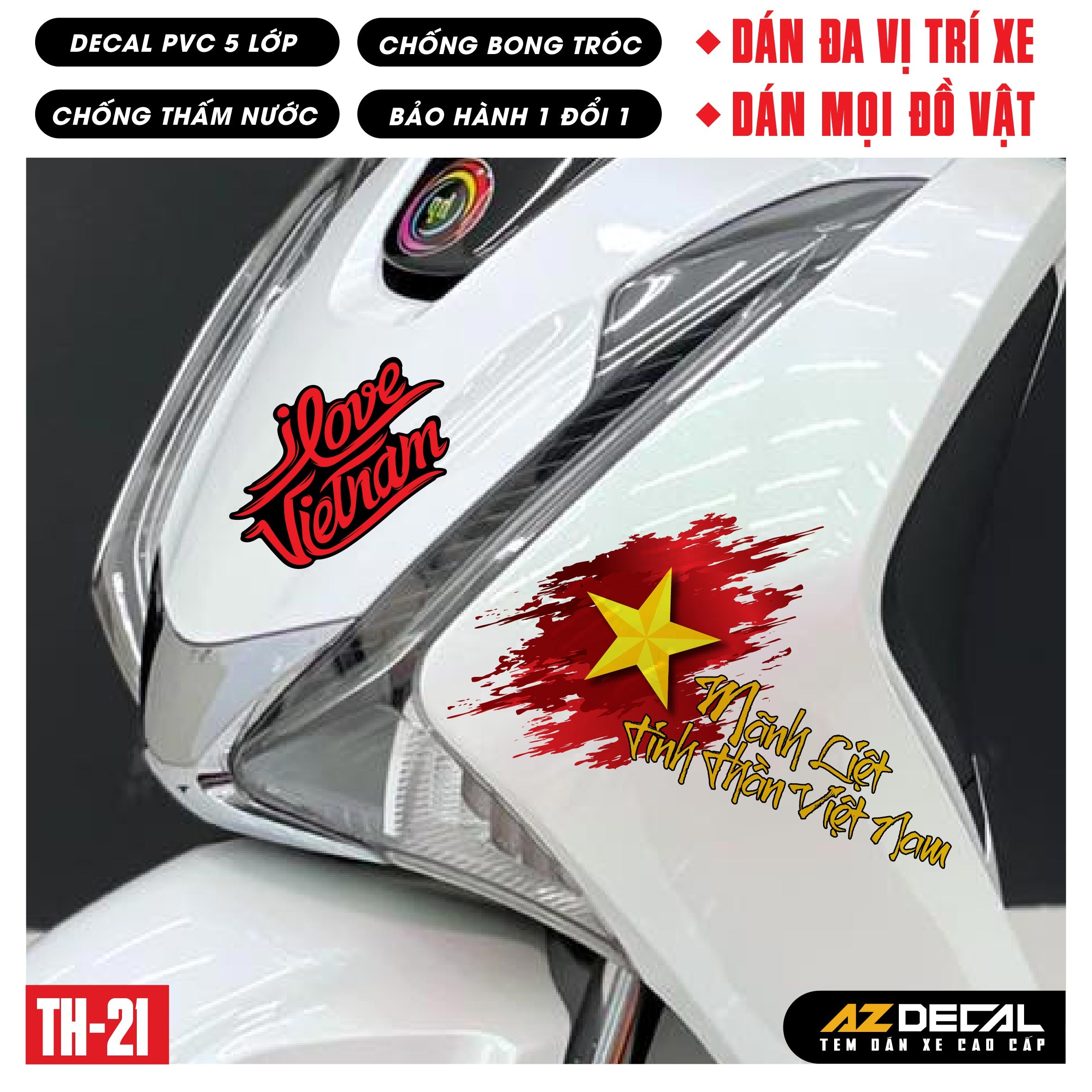 Sticker Dán Xe Máy, Xe Điện, Xe Đạp, Mũ Bảo Hiểm | TH-21