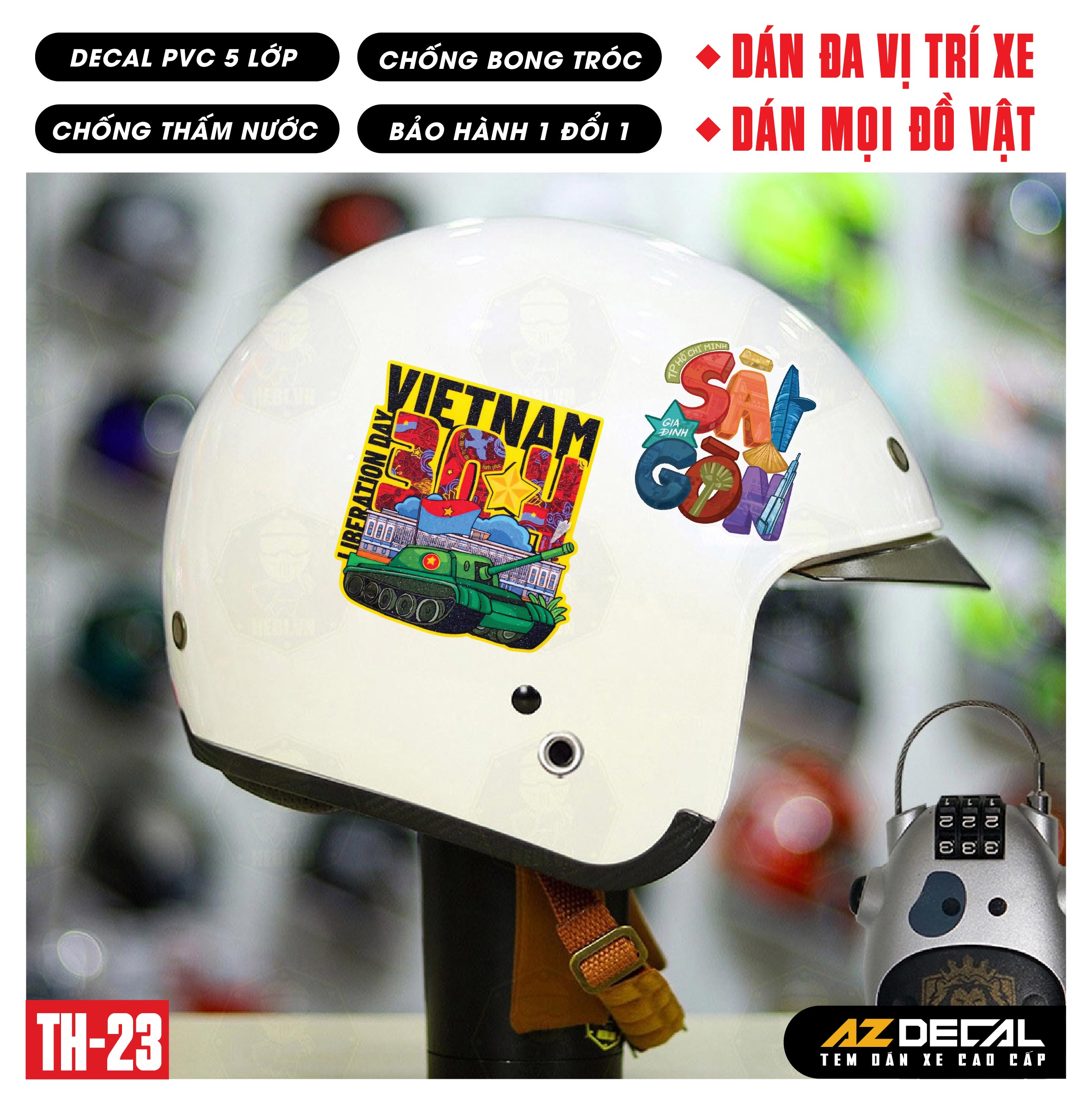 Sticker Dán Xe Máy, Xe Điện, Xe Đạp, Mũ Bảo Hiểm | TH-23
