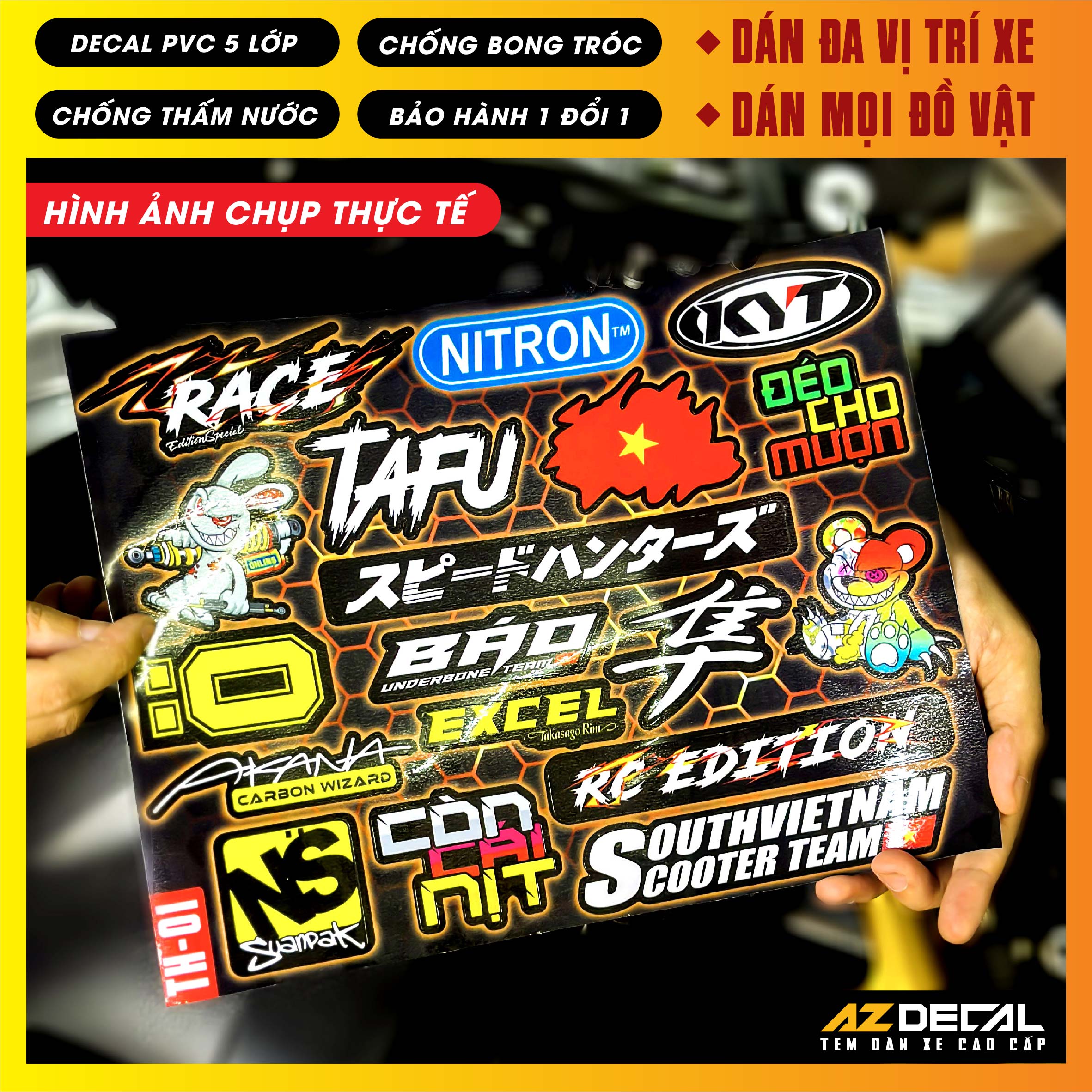 Sticker Dán Xe Máy, Xe Điện, Xe Đạp, Mũ Bảo Hiểm | TH-01