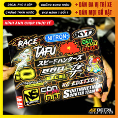 Sticker Dán Xe Máy, Xe Điện, Xe Đạp, Mũ Bảo Hiểm | TH-01