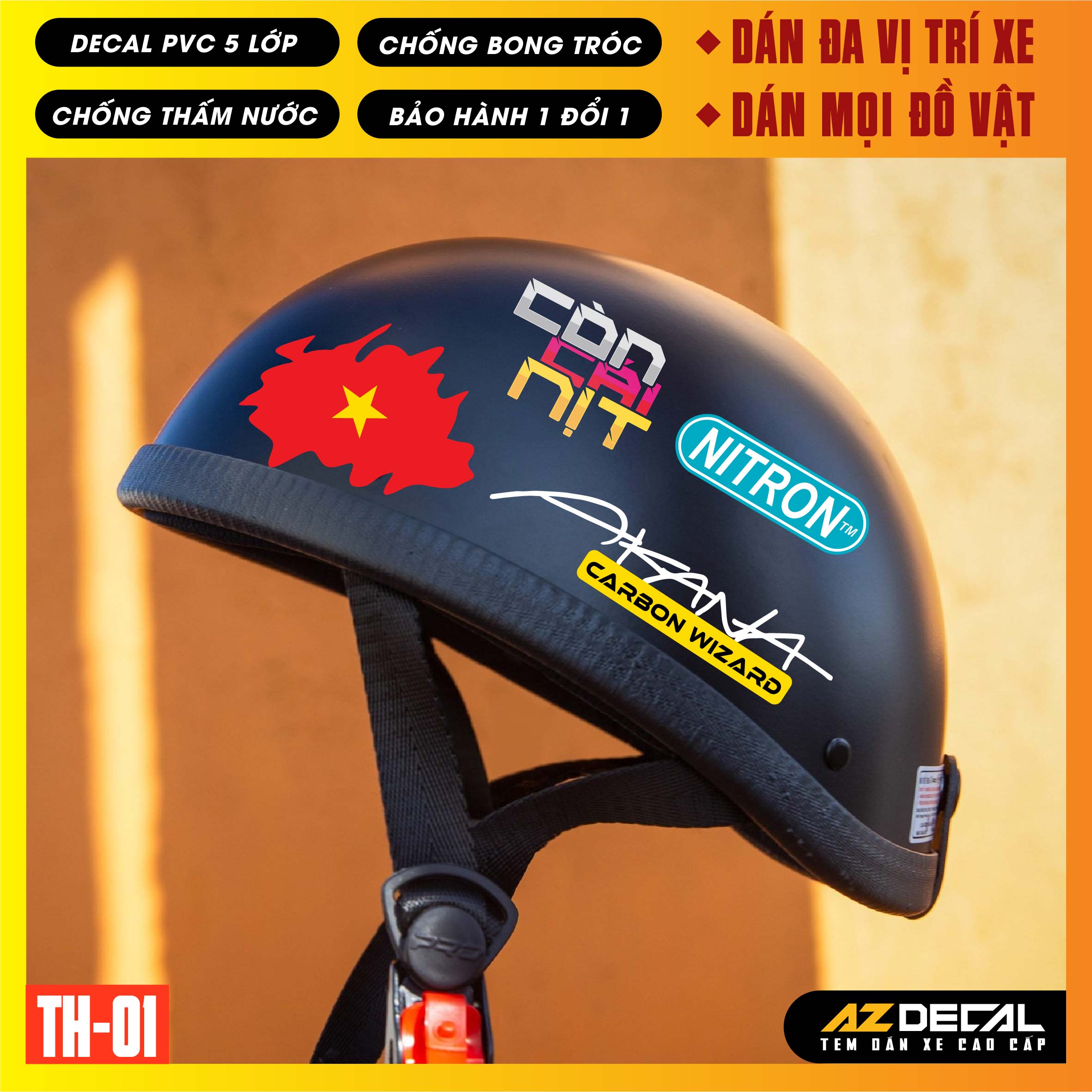 Sticker Dán Xe Máy, Xe Điện, Xe Đạp, Mũ Bảo Hiểm | TH-01