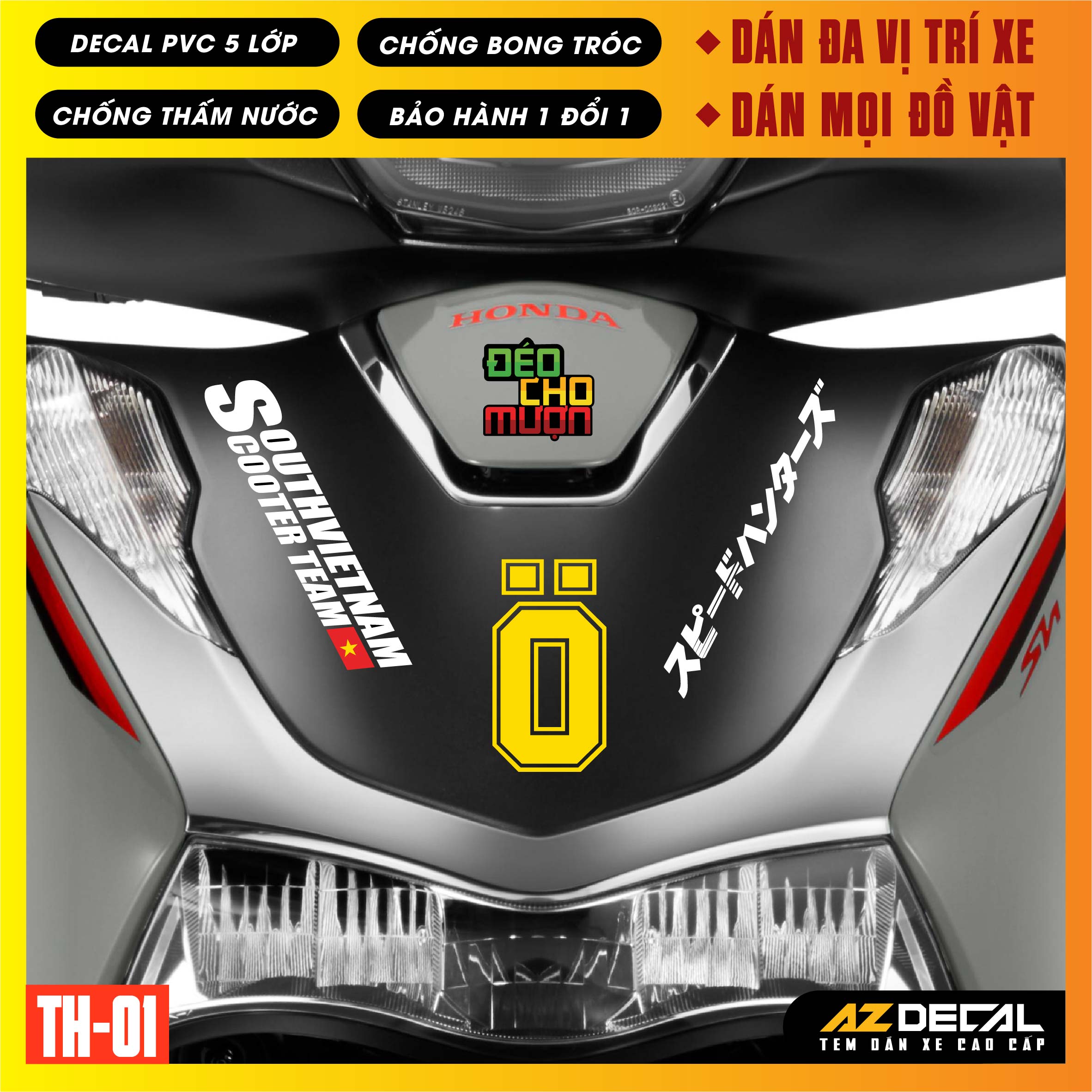 Sticker Dán Xe Máy, Xe Điện, Xe Đạp, Mũ Bảo Hiểm | TH-01